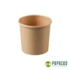 Papacko paper soup cups in natural kraft color for hot soup and noodle takeaway