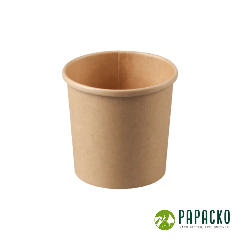 Papacko kraft paper soup cups for hot soups and noodle dishes