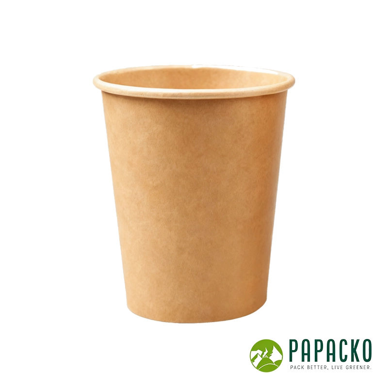 Papacko kraft single wall paper cups for hot and cold drinks