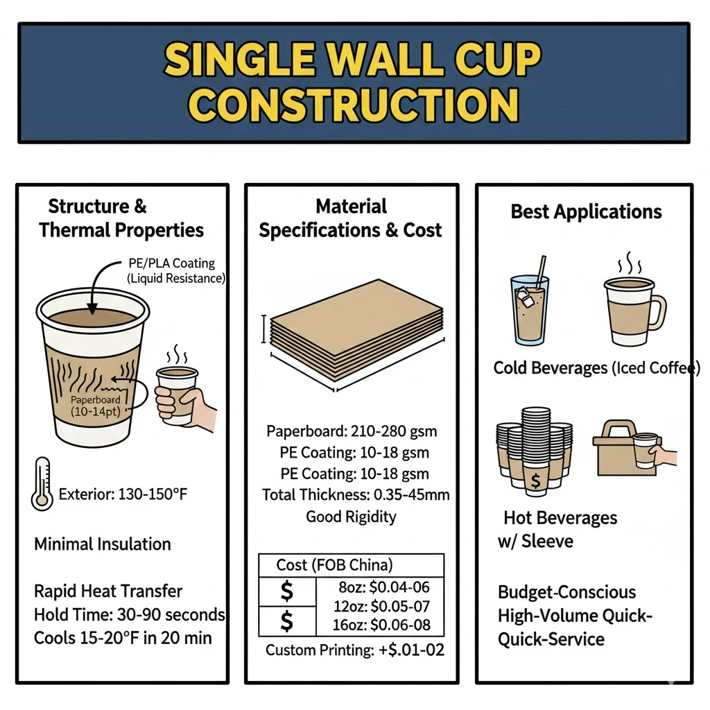 Single Wall Cup Construction