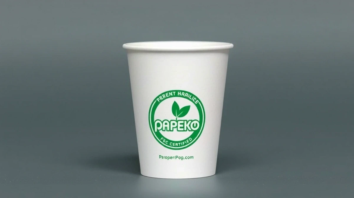 FSC-certified eco paper cups with custom sustainable branding for environmentally conscious cafés - Papacko