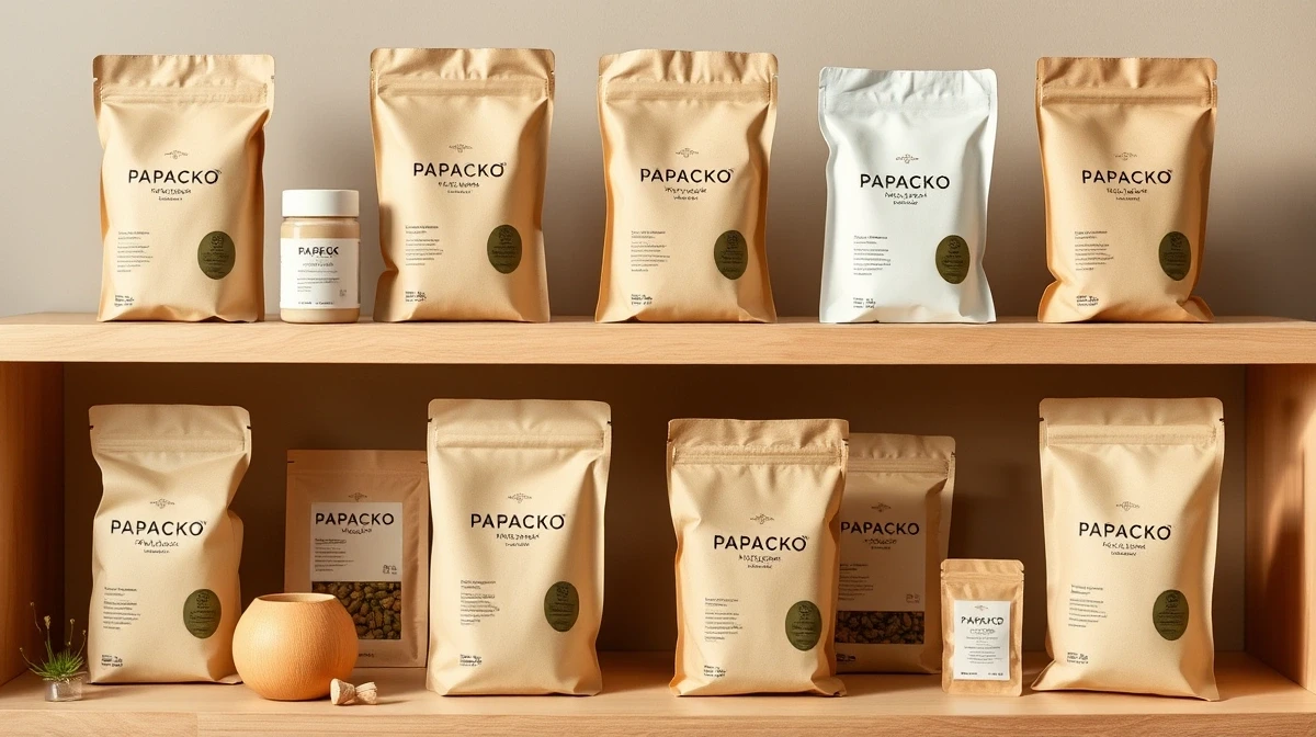 Exemples de designs d'emballages minimalistes 2025, caractérisés par une typographie épurée et des matériaux durables - Papacko