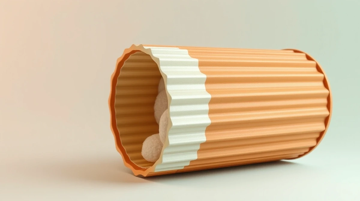 Papacko Cross-section cutaway of ripple wall cup showing three-layer construction with corrugated middle lay
