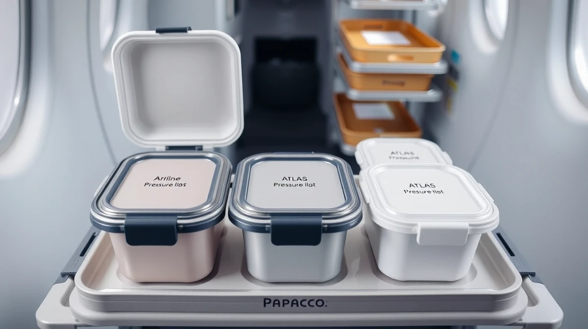 Papacko Airline meal tray with multiple 