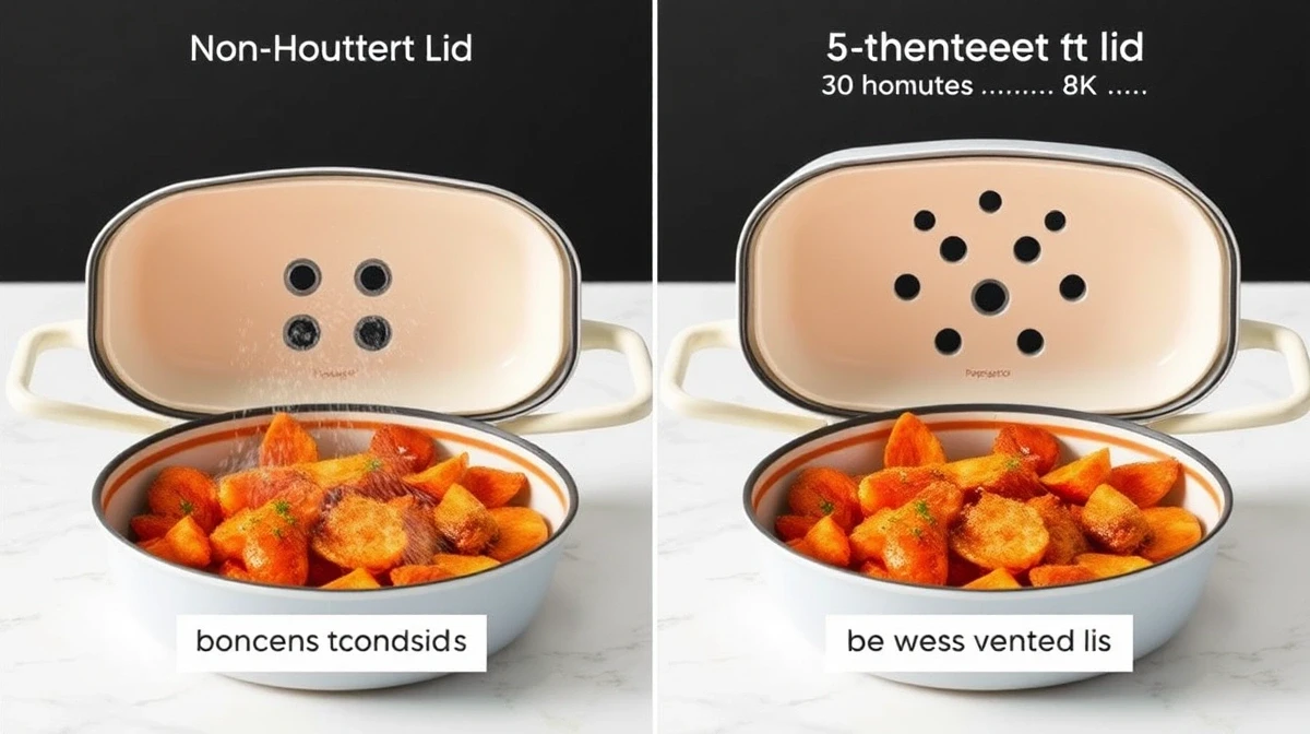 Papacko Side-by-side comparison showing condensation levels inside non-vented vs 6-hole vented lid after 30 