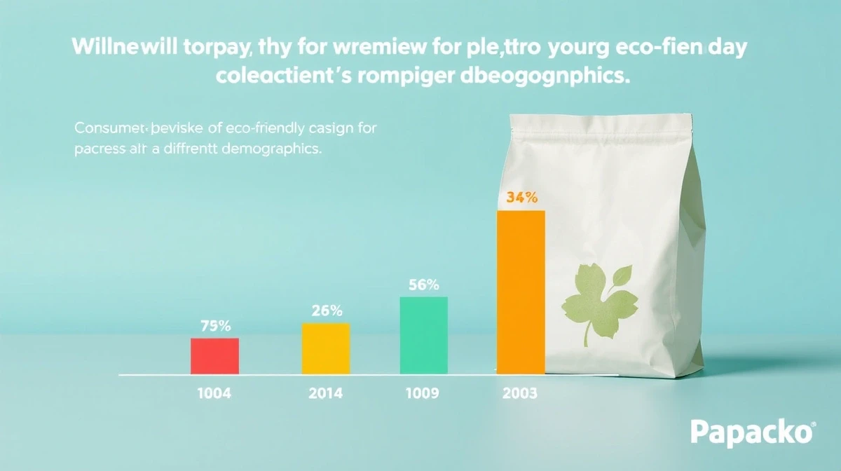 Papacko Consumer behavior data visualization showing willingness to pay premium for eco-friendly packaging a