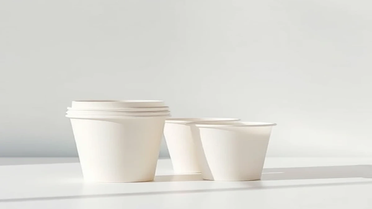 Papacko biodegradable paper cups - professional product visualization