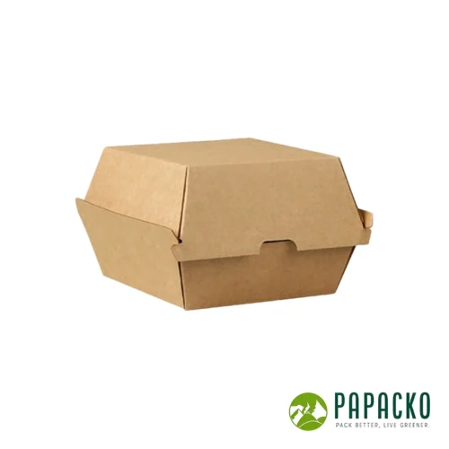 Papacko corrugated burger boxes made of triple wall kraft paper for hot food takeaway