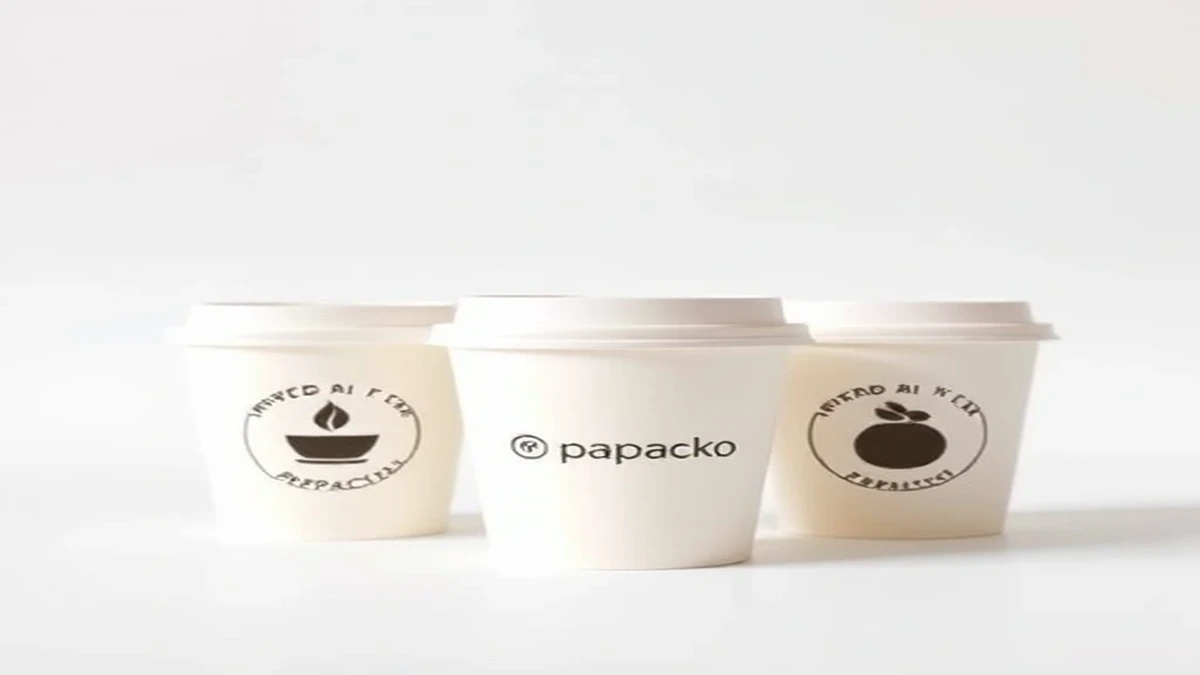 Papacko custom printed paper cups - professional product visualization
