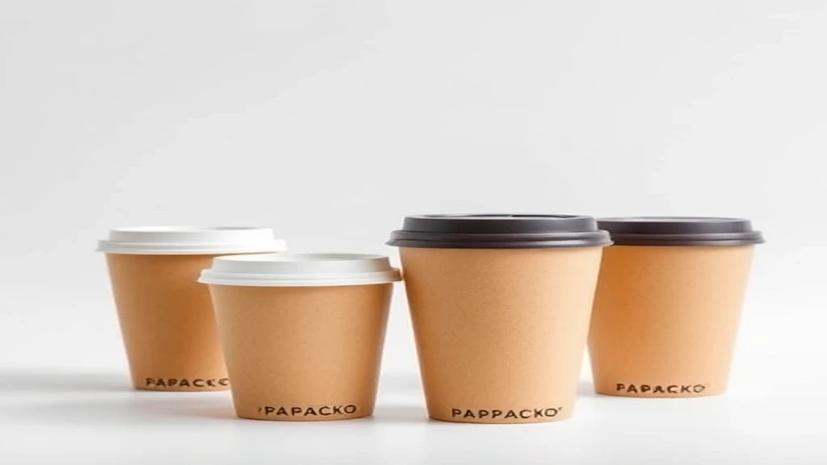 Papacko insulated paper cups - professional product visualization