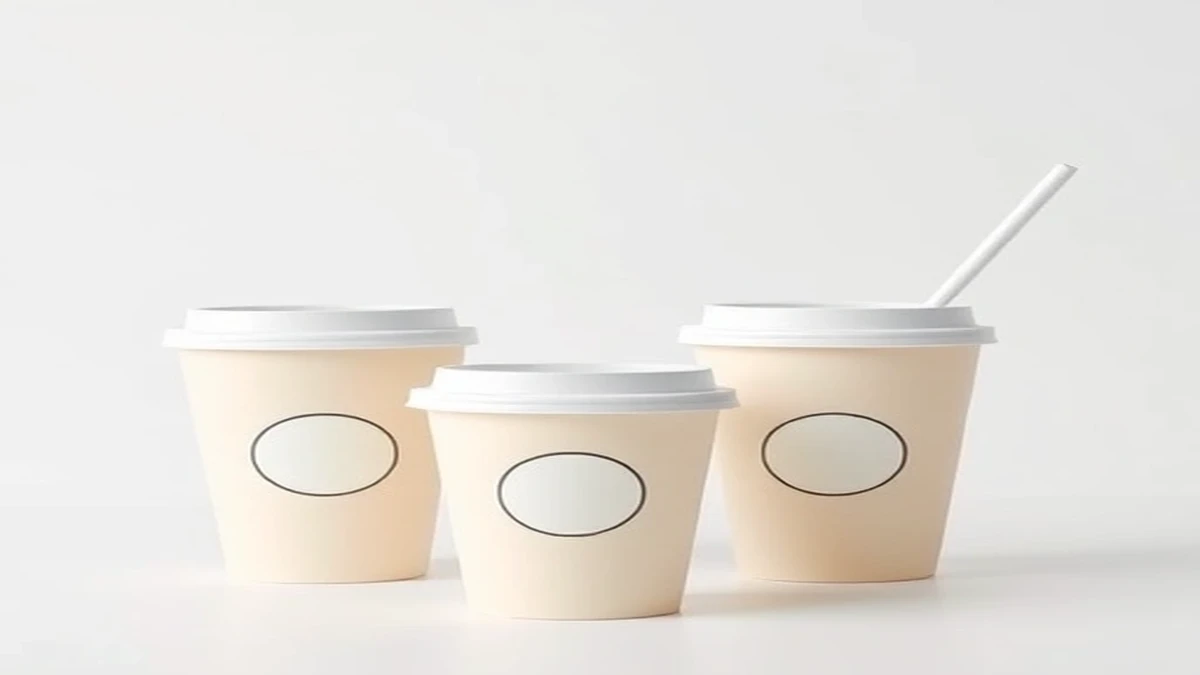 Papacko insulated paper cups - professional product visualization