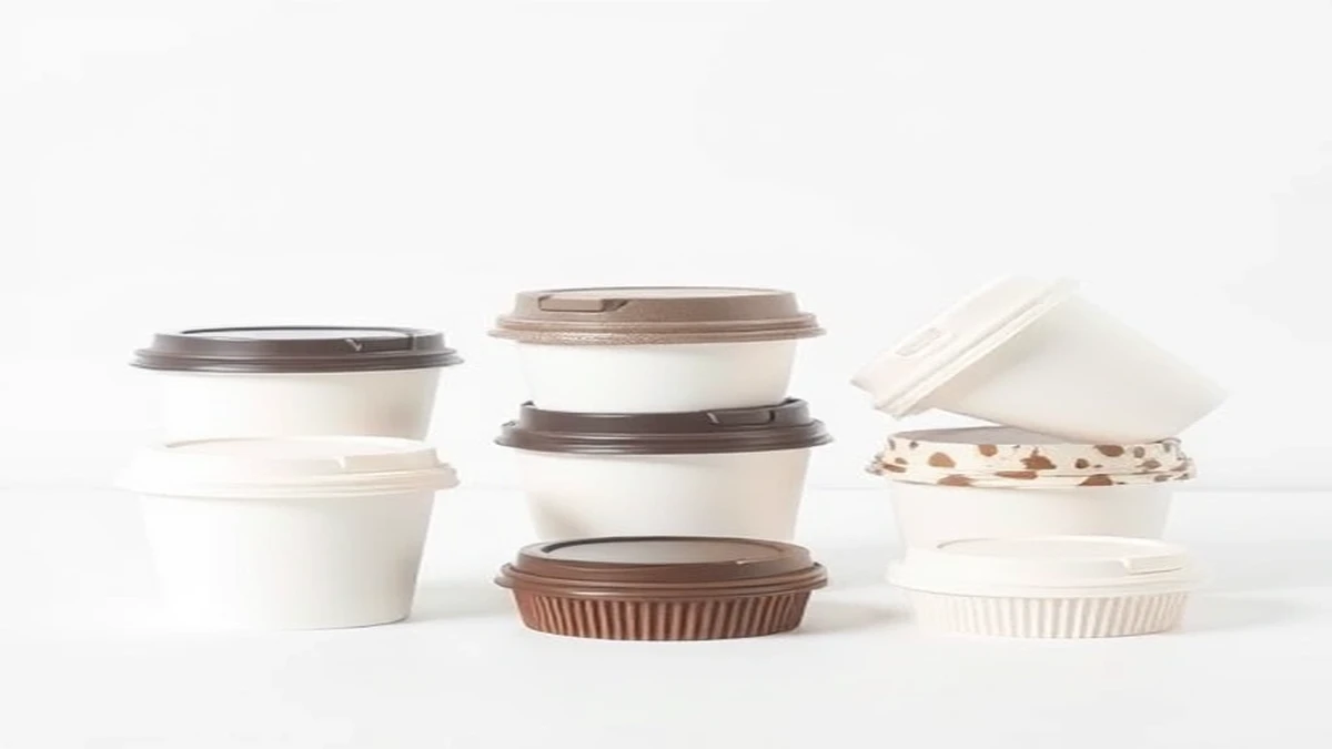 Papacko paper cup lids types - professional product visualization