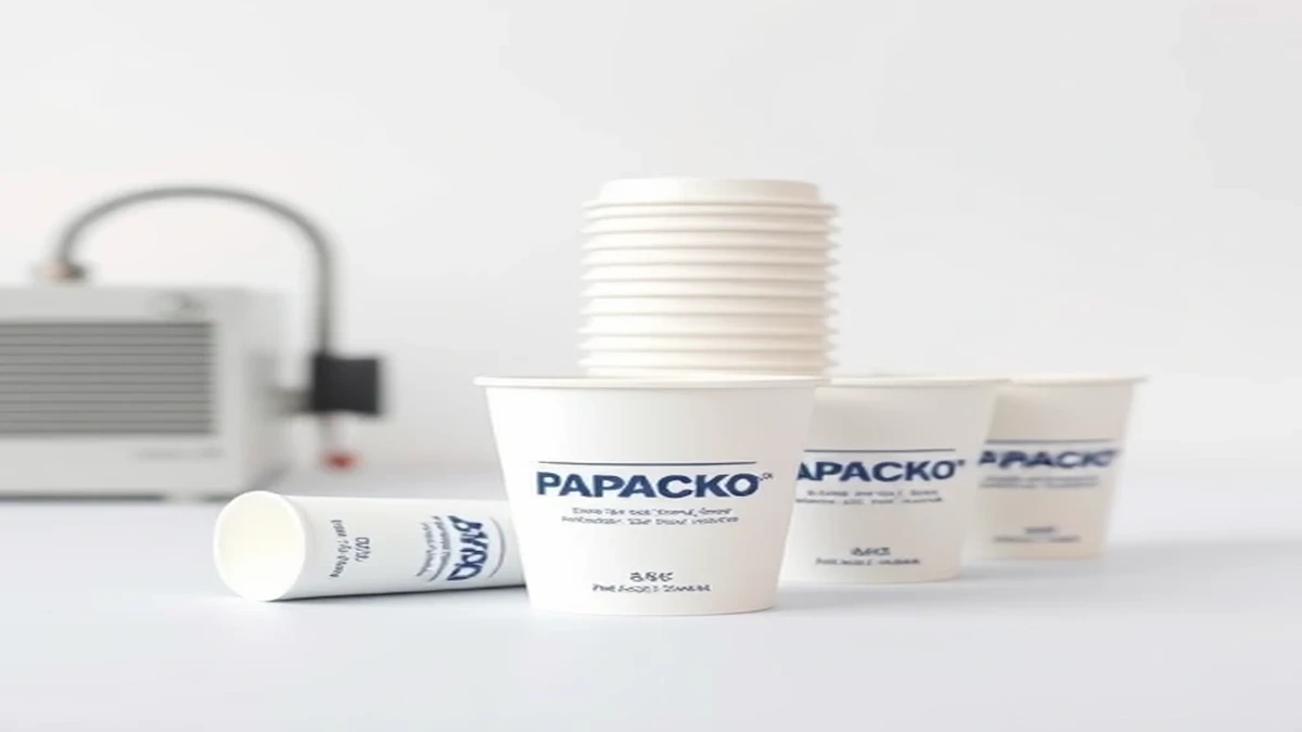 Papacko paper cup manufacturing - professional product visualization