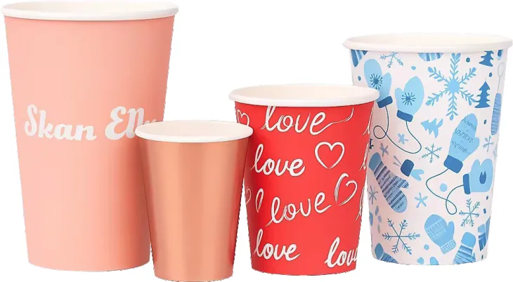 Papacko custom printed paper cups with PE and PLA coating options