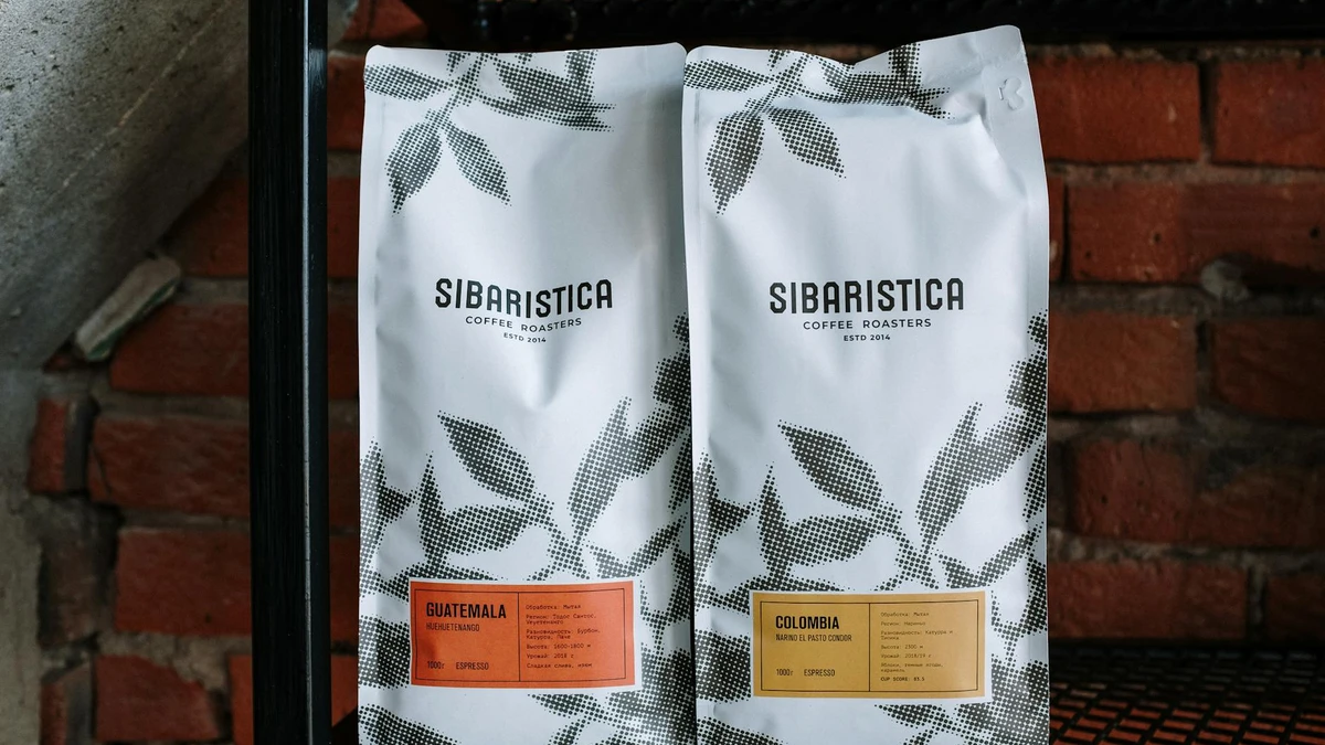 Papacko Modern eco-conscious café interior with barista serving coffee in sustainable packaging, featuring c