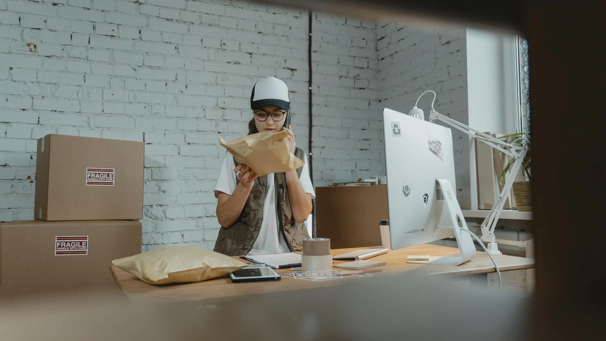 Papacko customs inspector examining recyclable food container shipment with certification documents and test