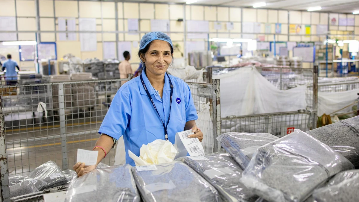 Papacko worker inspecting quality of 