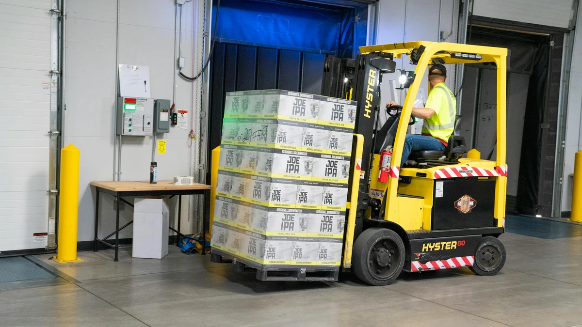 Efficient forklift operation in warehouse storing bulk disposable paper cups