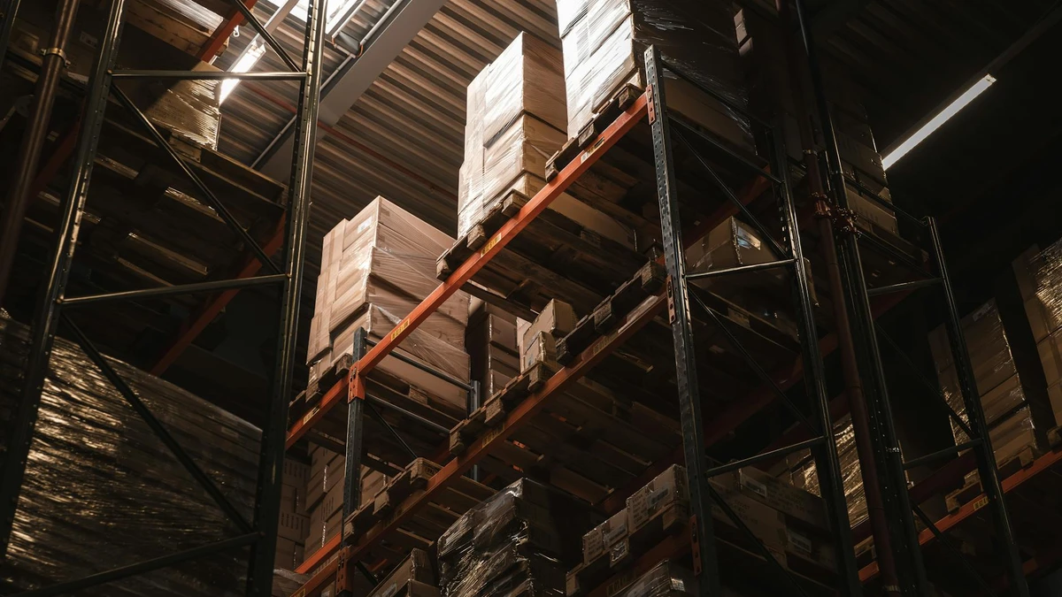 Papacko warehouse stacked with pallets of double wall cups showing bulk inventory management