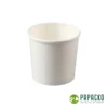 Papacko white paper soup cups for serving creamy soup and ice cream