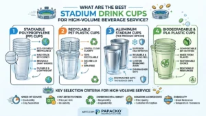 What are the best stadium drink cups for high-volume beverage service? packaging illustration for Papacko article