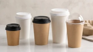Coffee cup lids matched with paper cup rim systems for foodservice selection