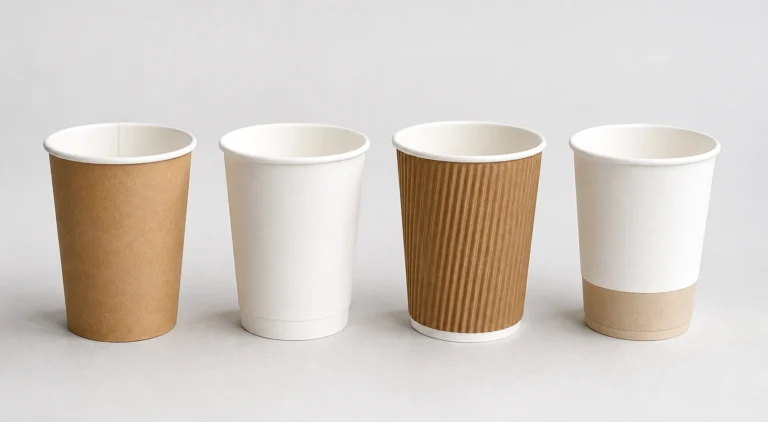 Unbranded hot drink paper cup construction samples