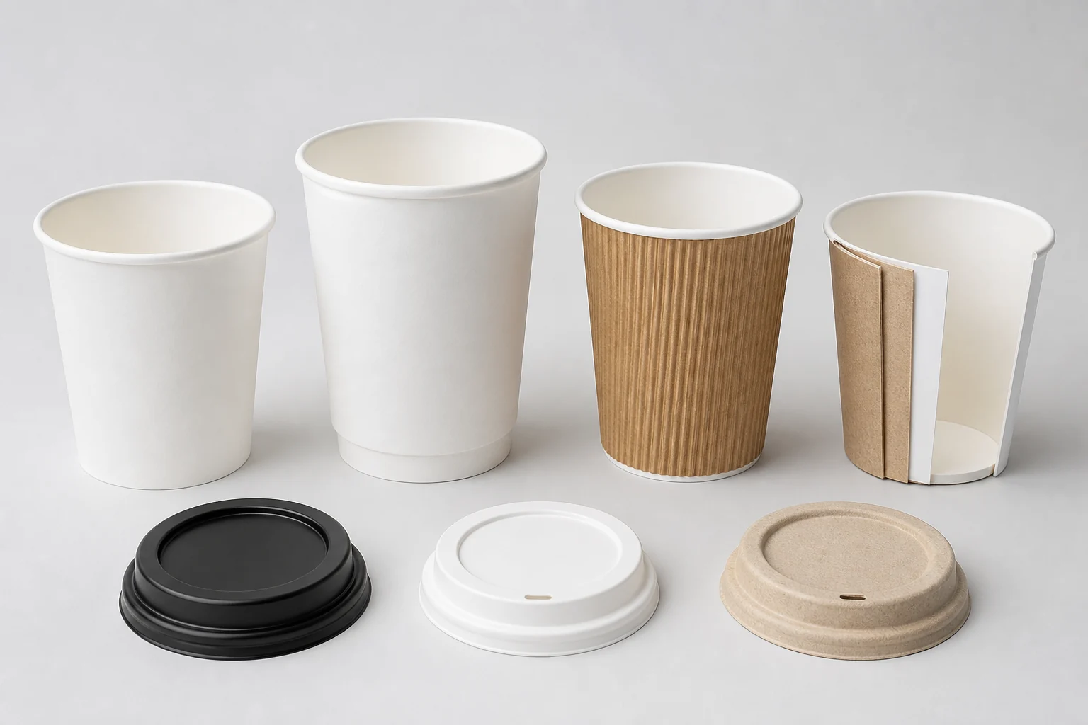 Unbranded hot drink paper cup product family samples