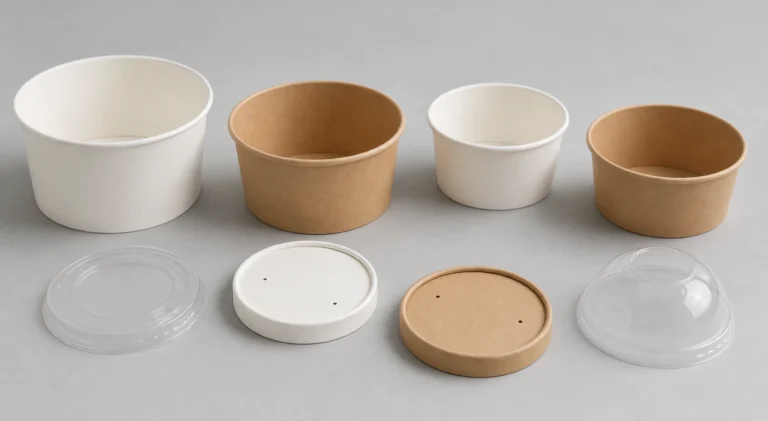 Unbranded paper bowl lid sample family