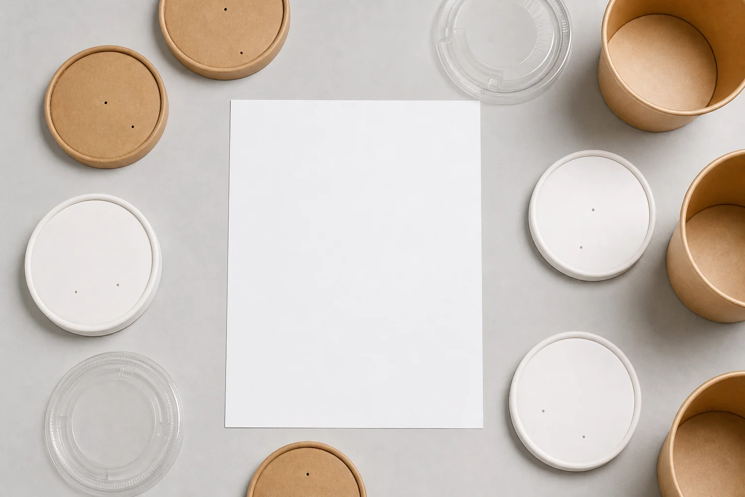 Blank workflow record with paper bowl lid samples