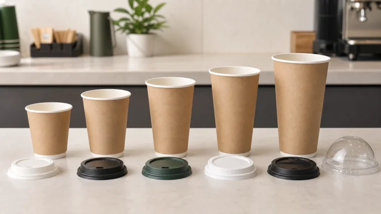 Paper cup sizes and matching lid systems for foodservice selection