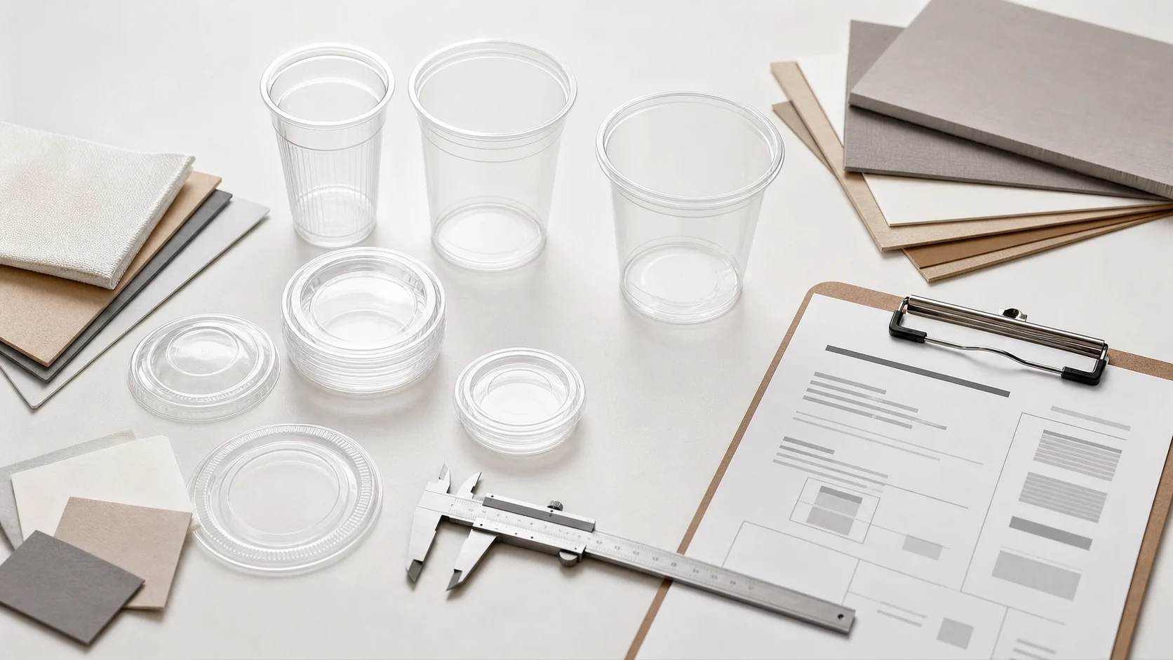 PLA cup samples and blank sourcing brief for buyer review