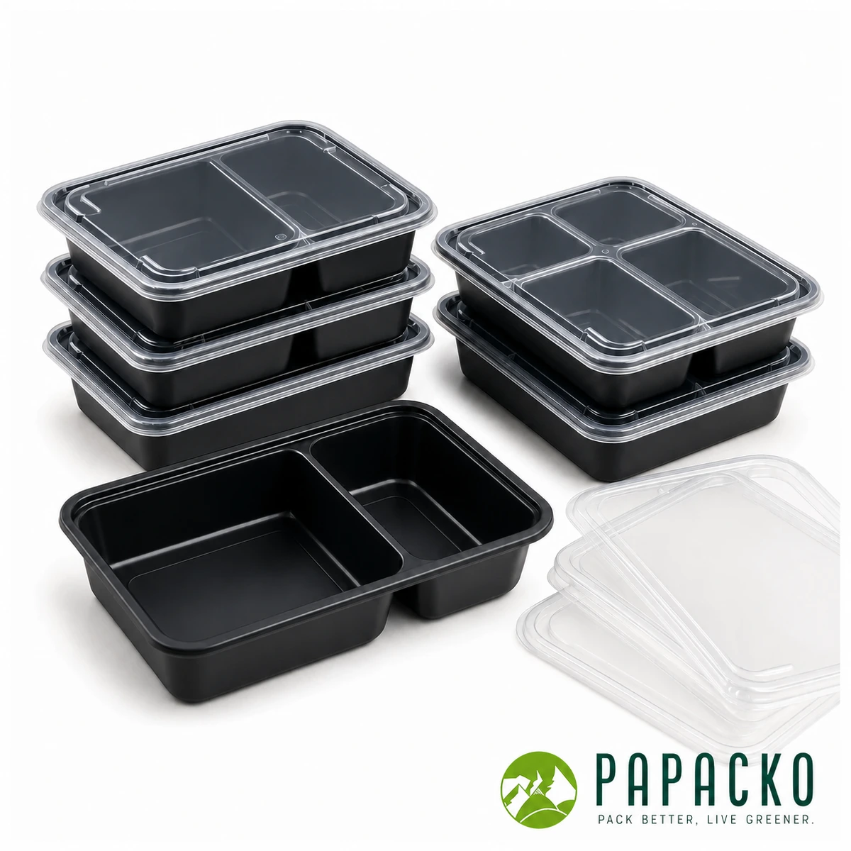 Papacko Plastic Compartment Food Containers – Papacko Series