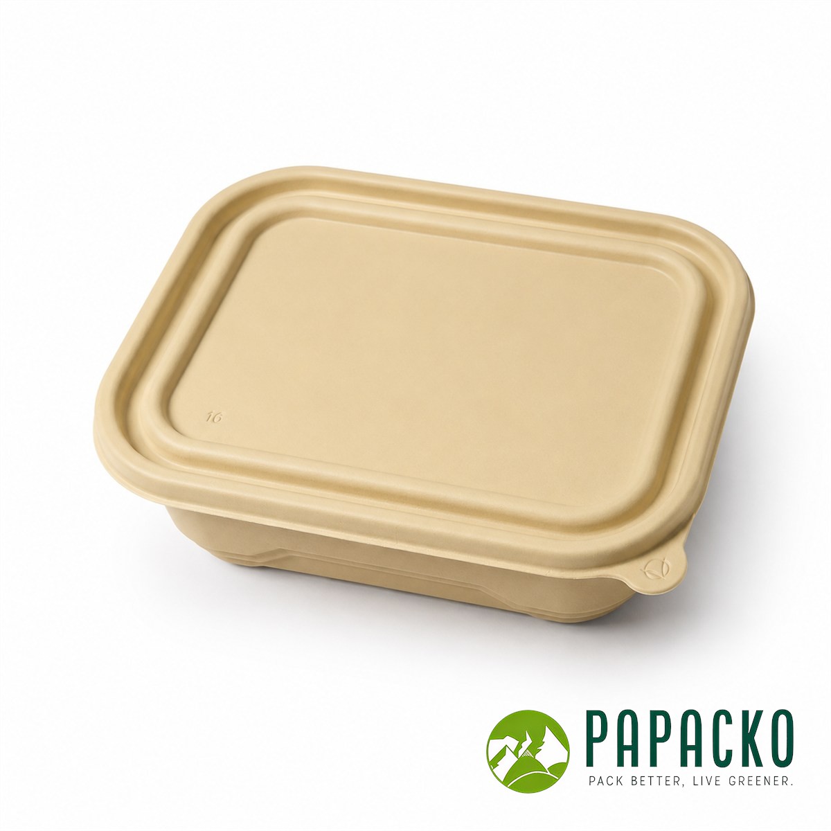 Single-compartment cornstarch food container with fitted lid